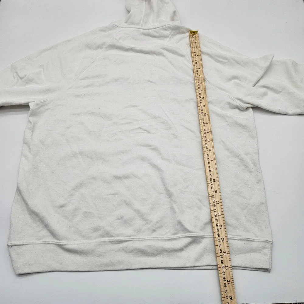Champion Reverse Weave Hoodie White Speckled Logo‎ Pullover Athleisure Size XL